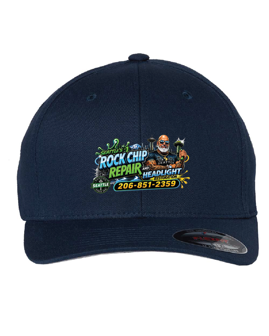 Seattle Chip Away Flexfit Hat | Black