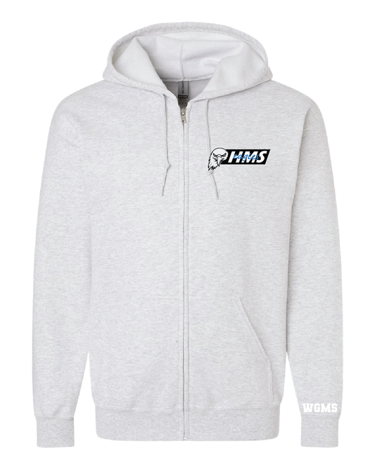 HMS Eagles Zip-Up Hoodie | Grey