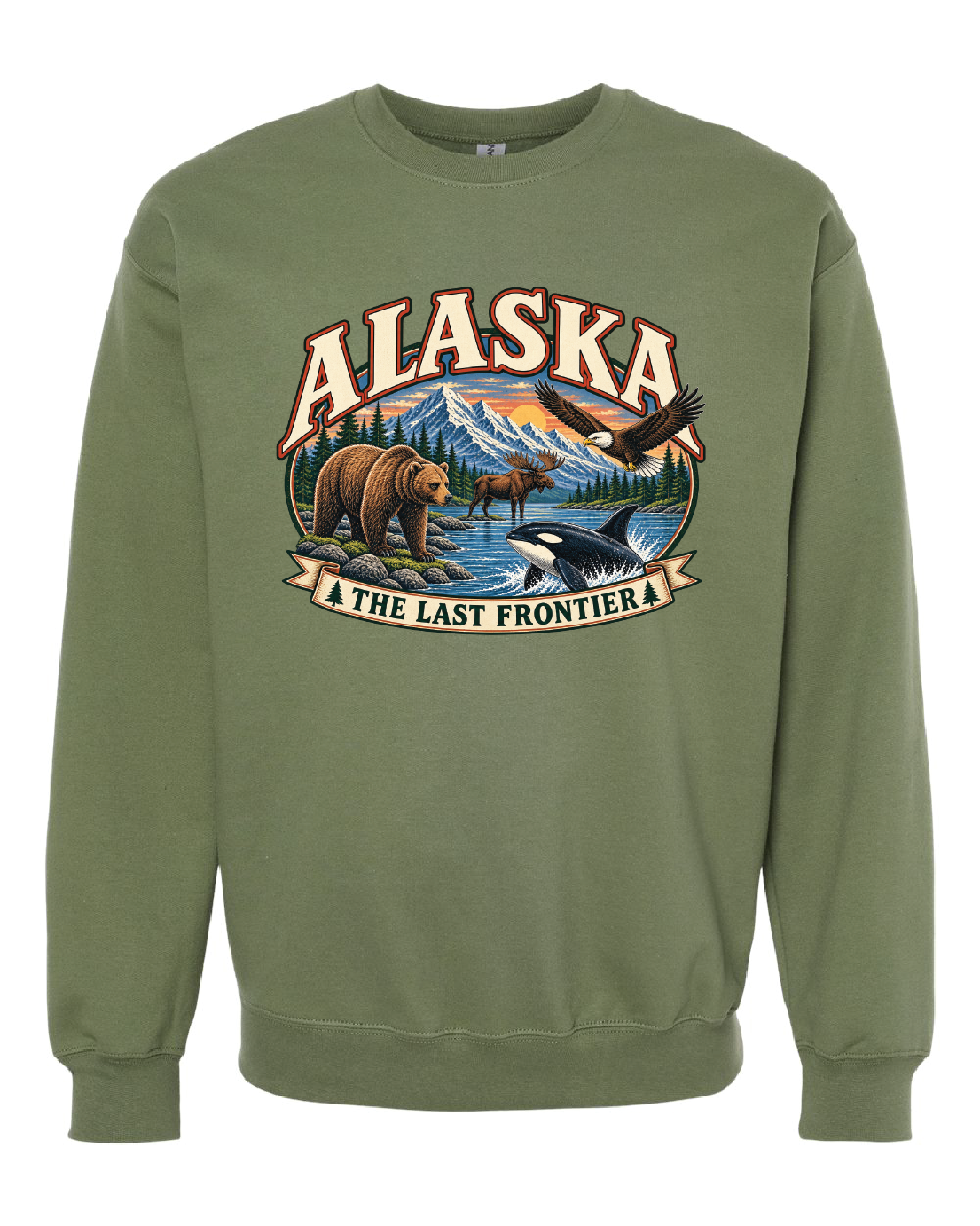 Last Frontier Crewneck Sweater | Light Hunter Green