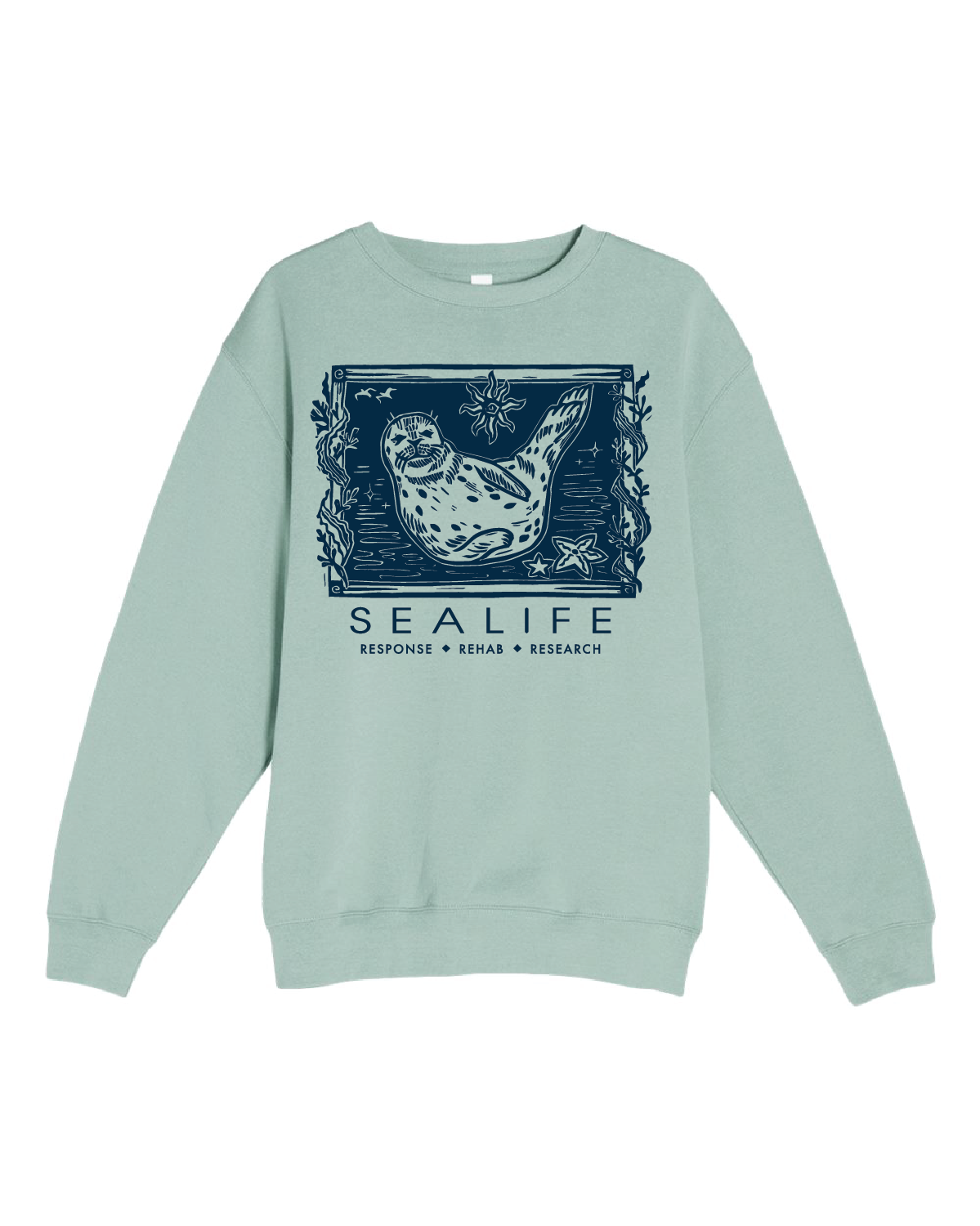 SR3 Crewneck with Navy | Seafoam