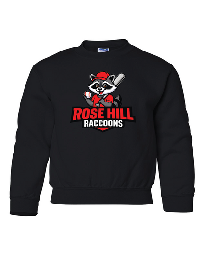 Youth Exclusive Baseball Rose Hill Raccoon Crewneck Sweater