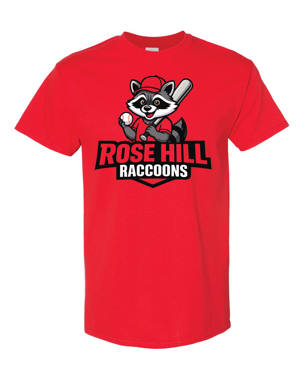 Youth Exclusive Baseball Rose Hill Raccoon Tee