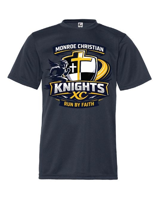 Youth Monroe Christian XC Performance Tee | Navy