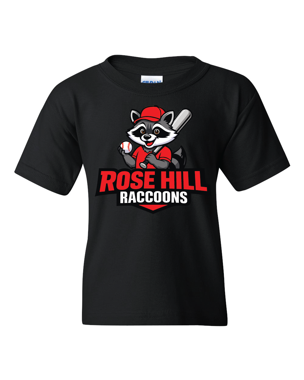Youth Exclusive Baseball Rose Hill Raccoon Tee